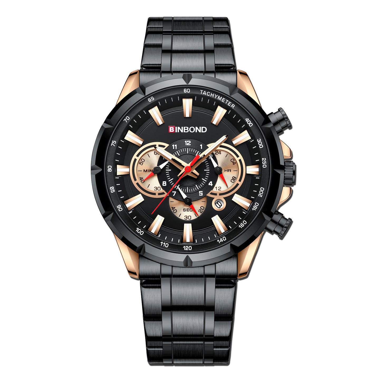 Waterproof watch with luminous display