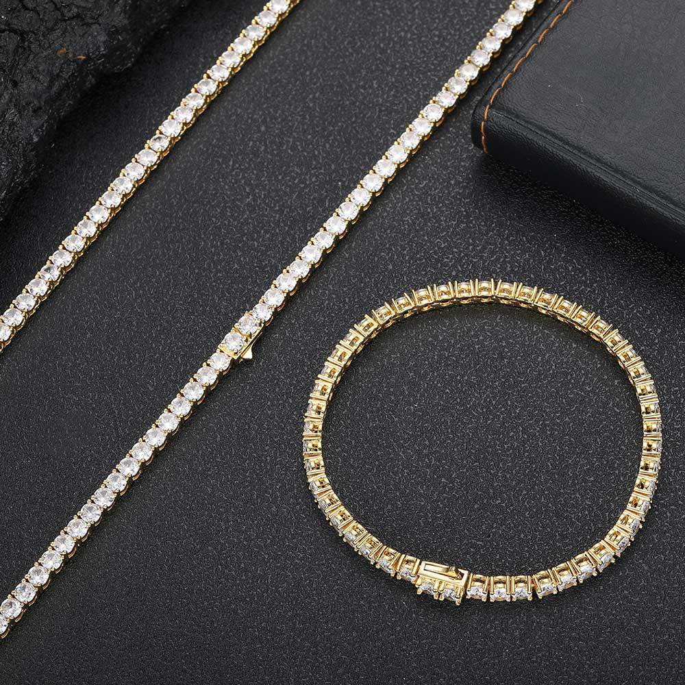 Colier/bratara model tenis din zircon