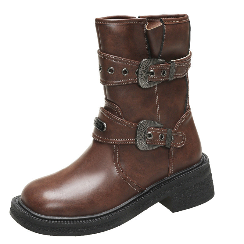 Botine de damă cu vârf pătrat