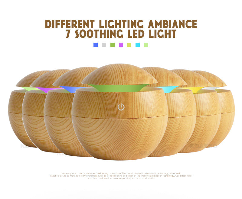 Purificator de aer cu umidificator cu difuzor de abur rece cu ultrasunete, 7 lumini LED multicolore