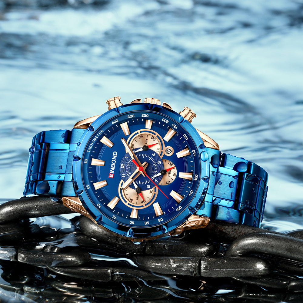 Waterproof watch with luminous display