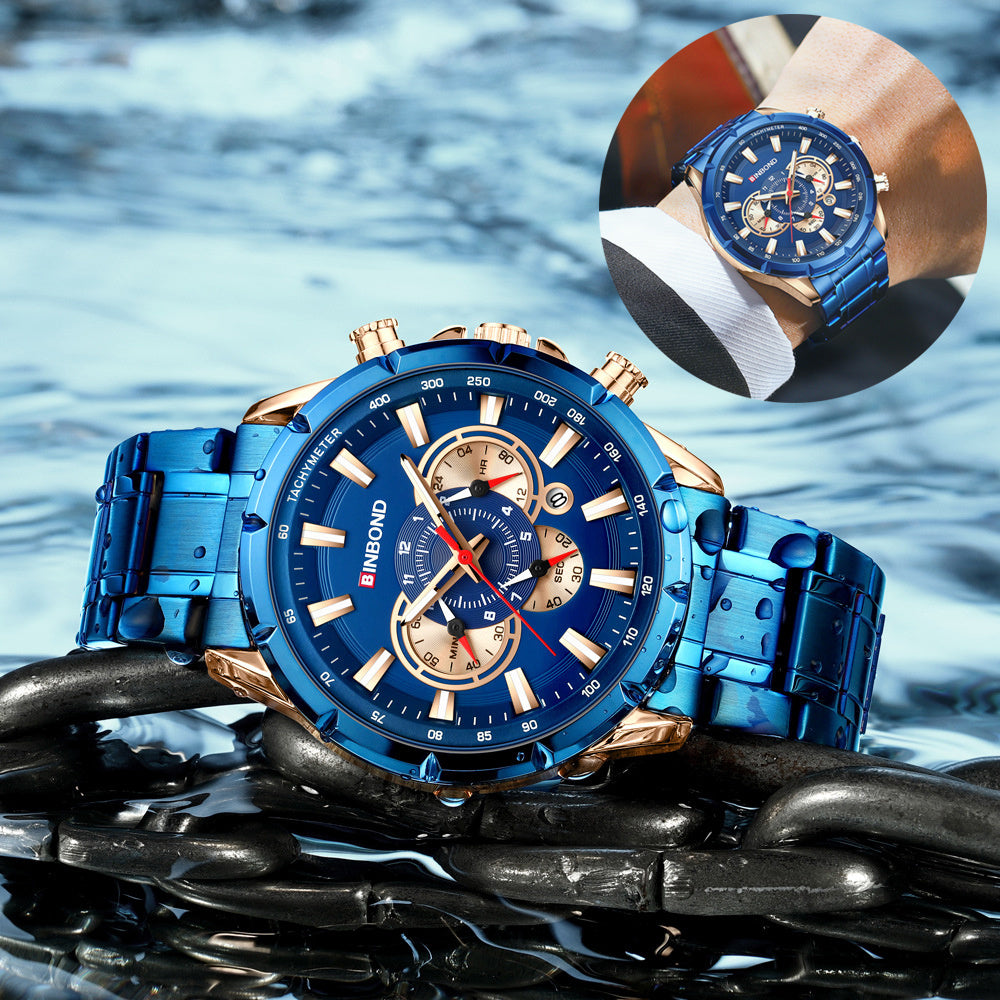 Waterproof watch with luminous display