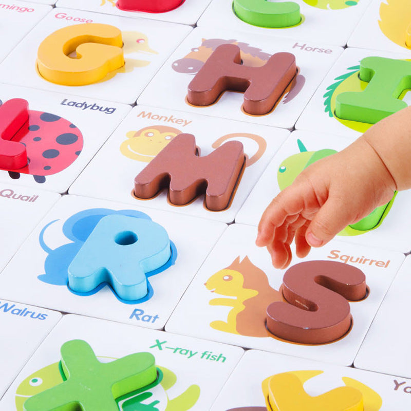 Puzzle intuitiv pentru copii, litere și desene