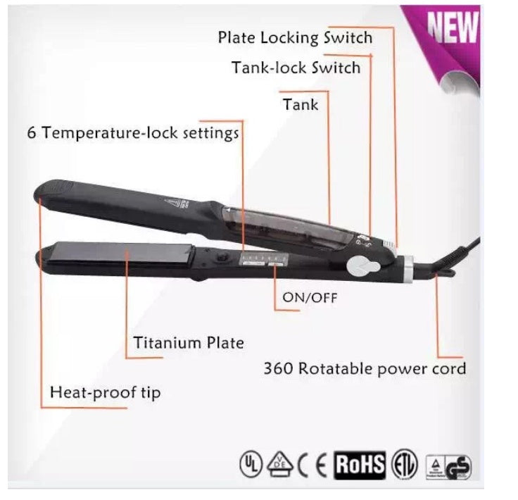 Perie electrica din titan pentru par drept
