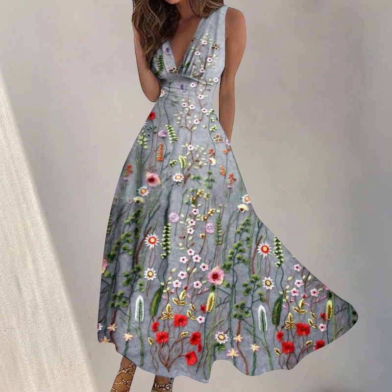 Rochie de damă înfășurată cu decolteu în V pe piept