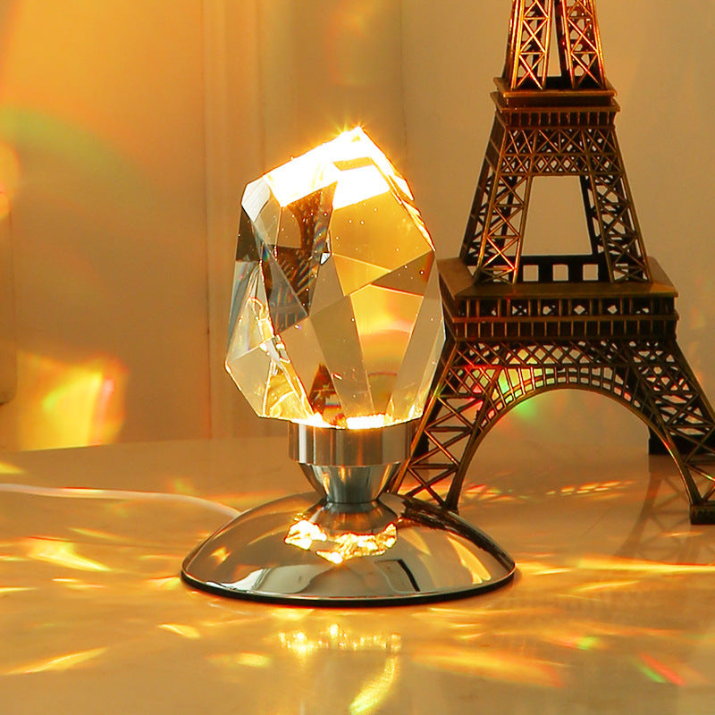 Lampa de masa multicolora, efect de cristal diamant