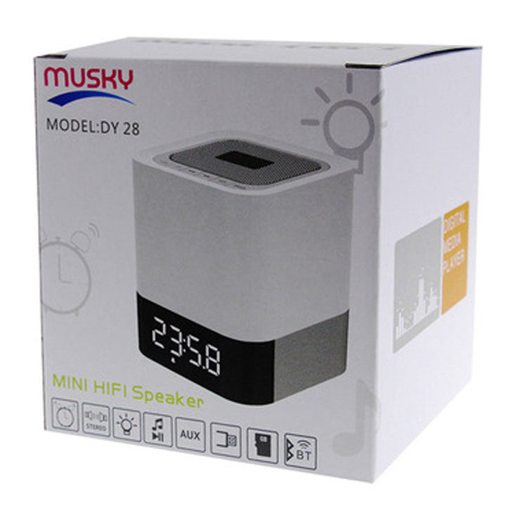 Difuzor Bluetooth cu lumina LED multicolora, afisare ora