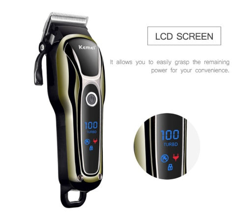 Razor electric profesional pentru păr și barbă, afișaj LCD