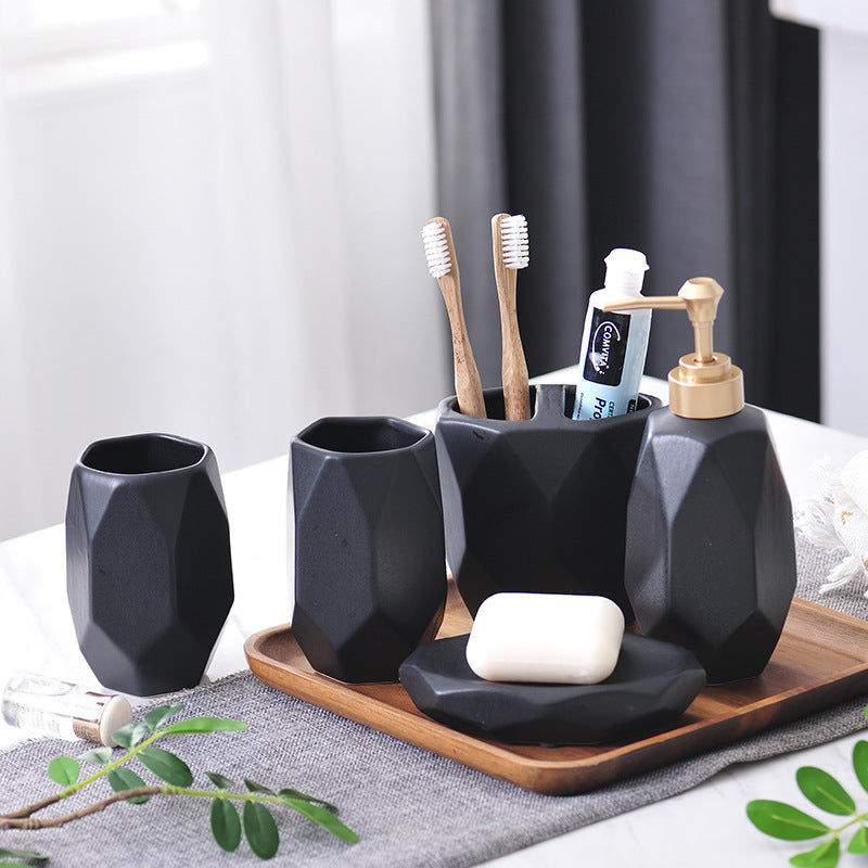 Ustensile de baie din ceramica, set de baie din 5 piese