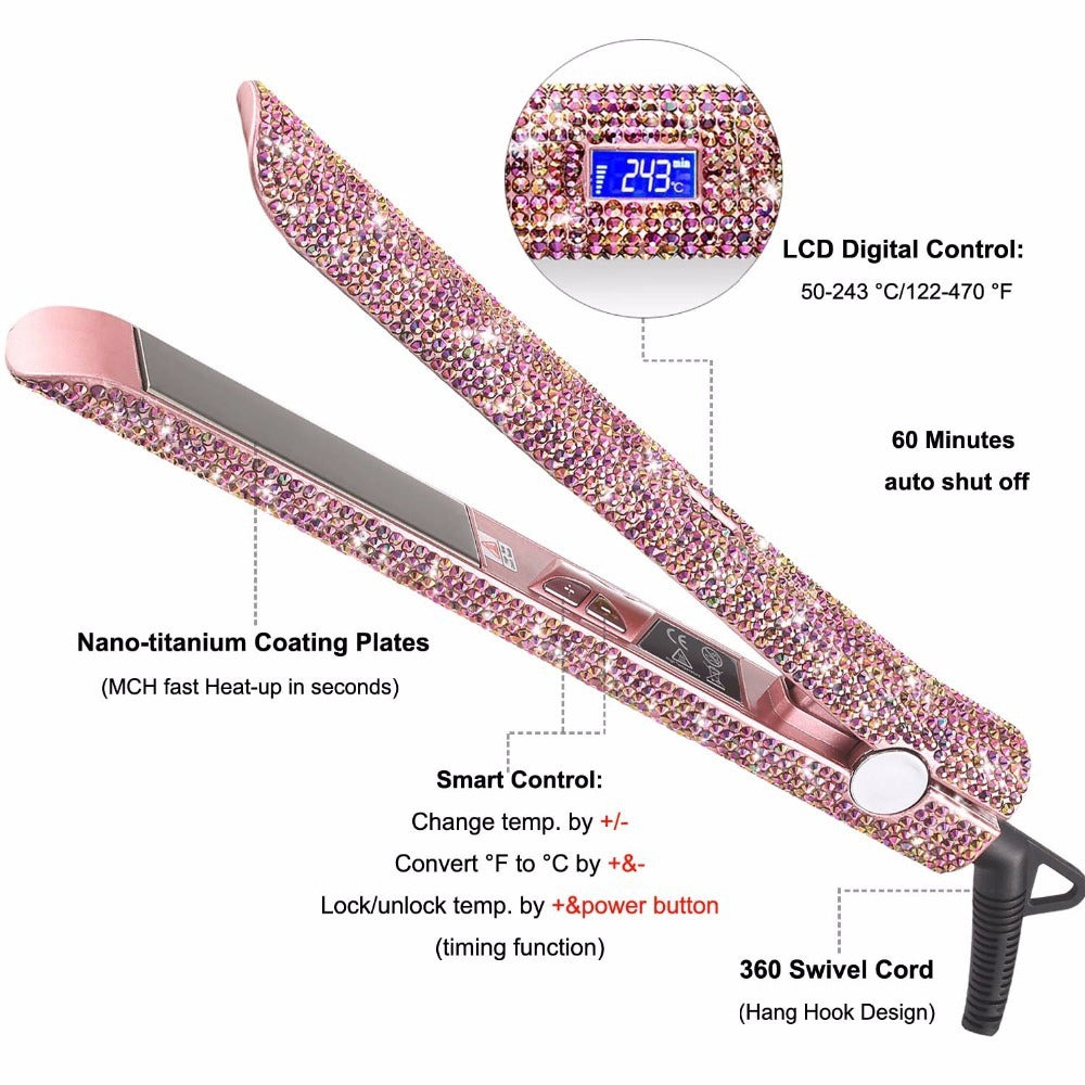 Model de placa de indreptat parul neted cu efect de diamant