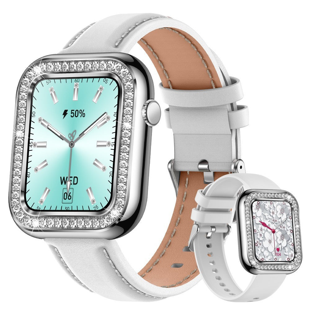 Ceas digital de dama cu cadran cu efect de diamant