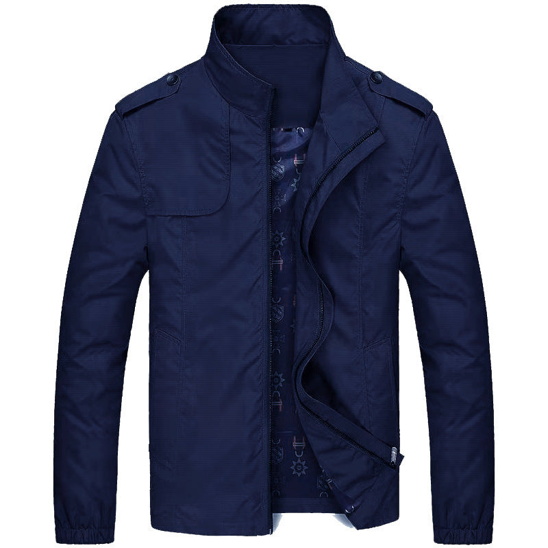 Trenci/sacou subțire pentru bărbați, cu guler înalt și slim fit