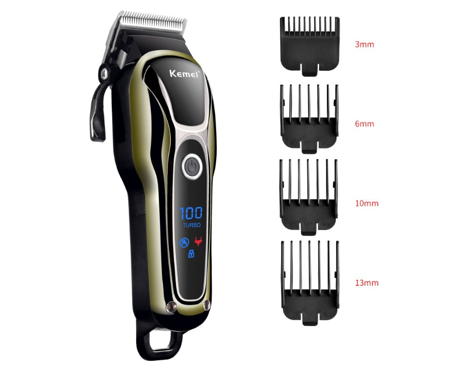 Razor electric profesional pentru păr și barbă, afișaj LCD