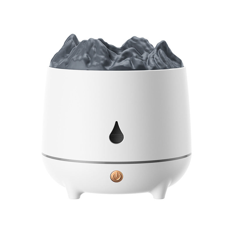 Umidificator și difuzor de aromă în formă de vulcan, lumină LED multicoloră