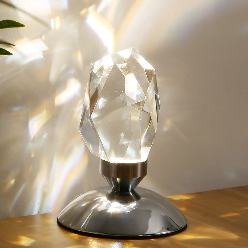 Lampa de masa multicolora, efect de cristal diamant