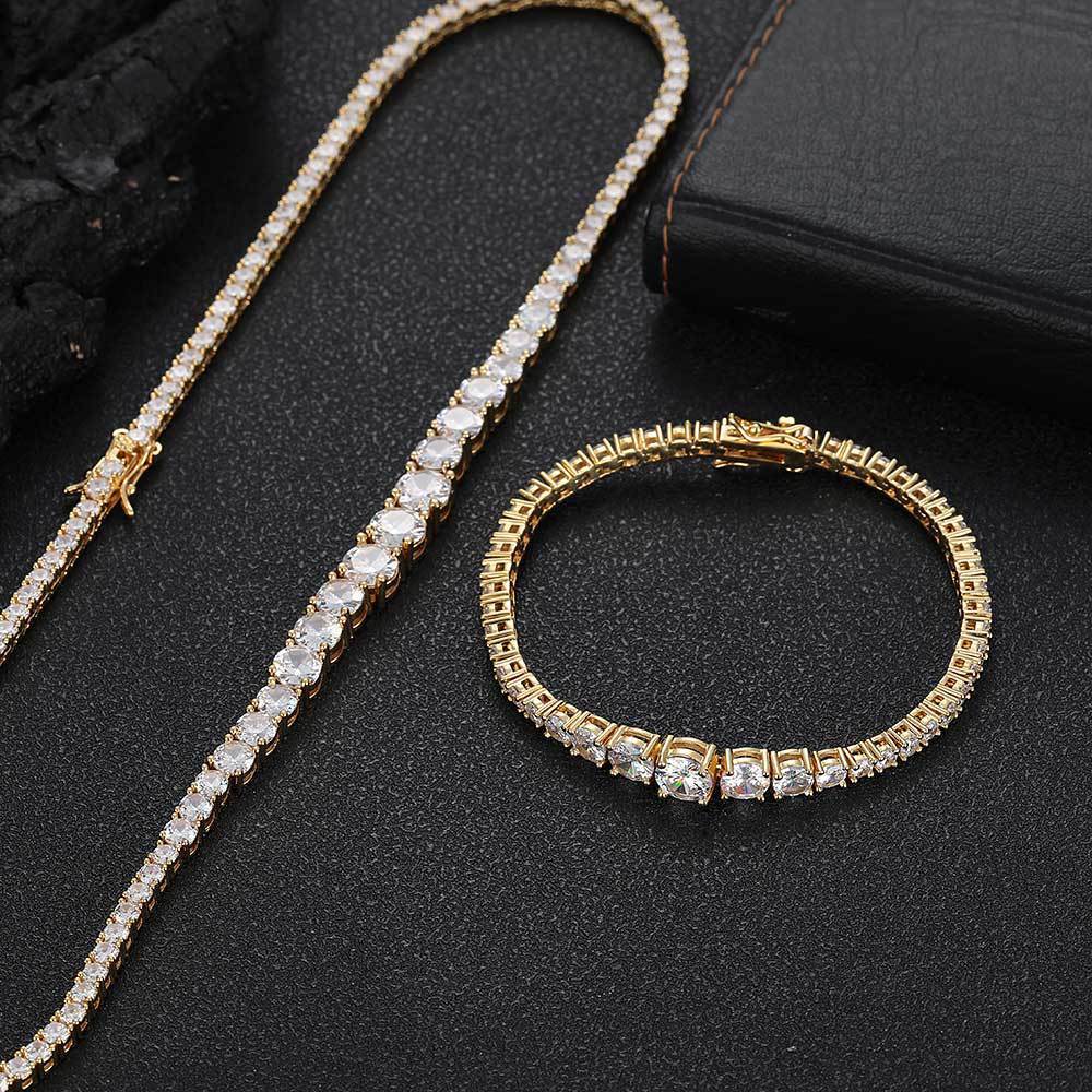 Colier/bratara model tenis din zircon