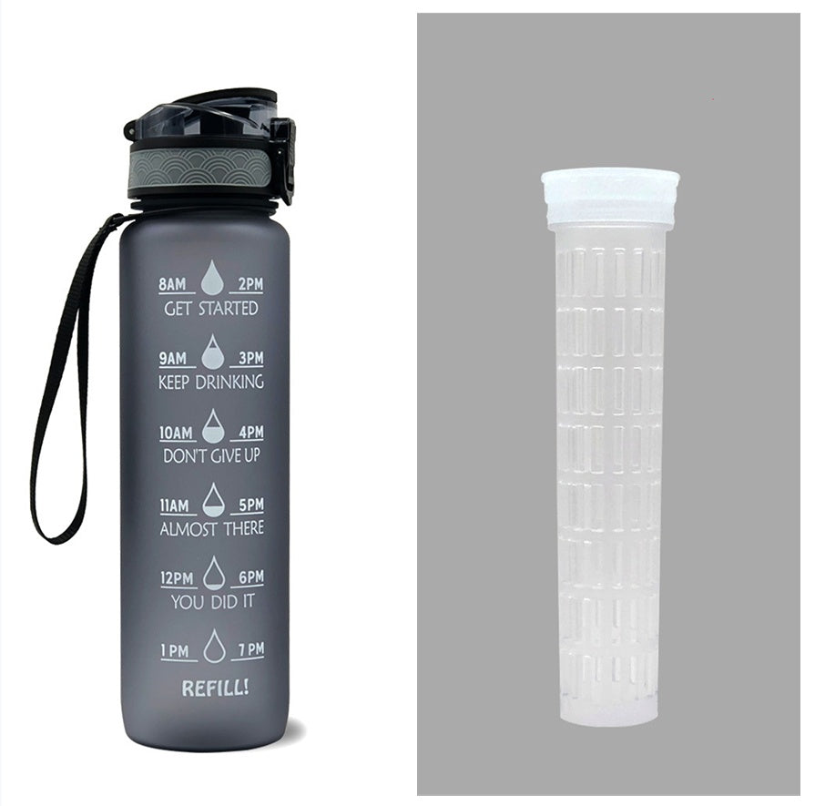 Sticlă de apă Tritan de 1 litru cu marcaj de timp