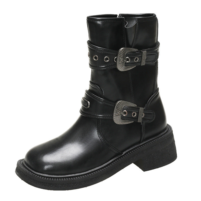 Botine de damă cu vârf pătrat