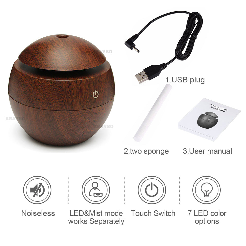 Purificator de aer cu umidificator cu difuzor de abur rece cu ultrasunete, 7 lumini LED multicolore