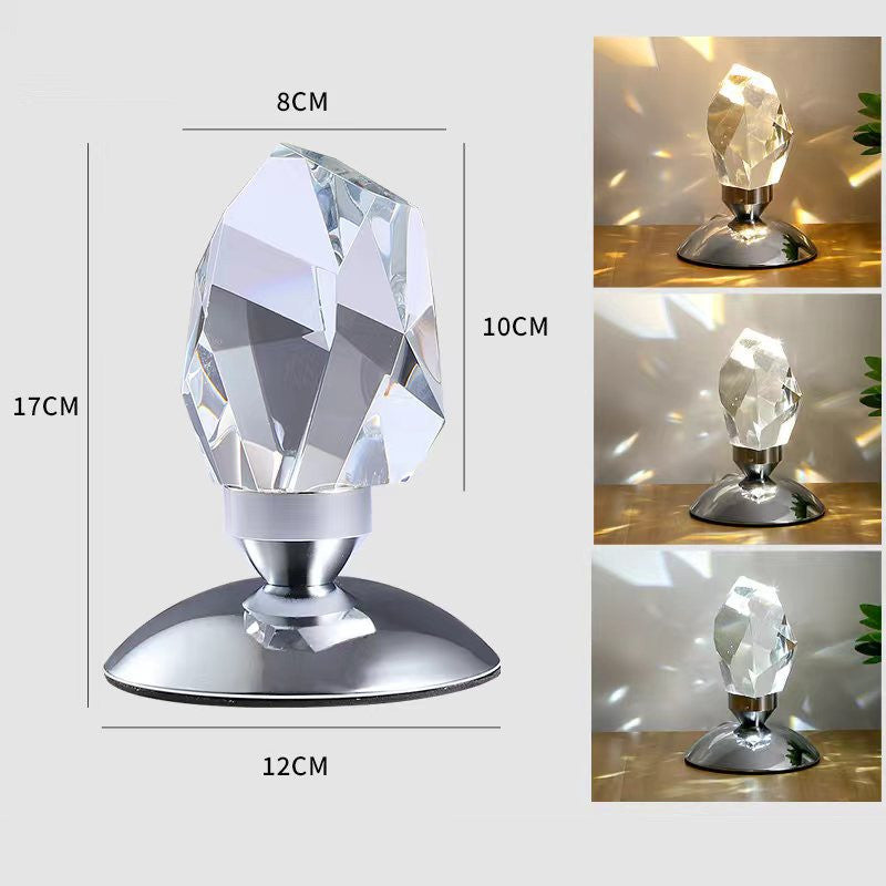 Lampa de masa multicolora, efect de cristal diamant