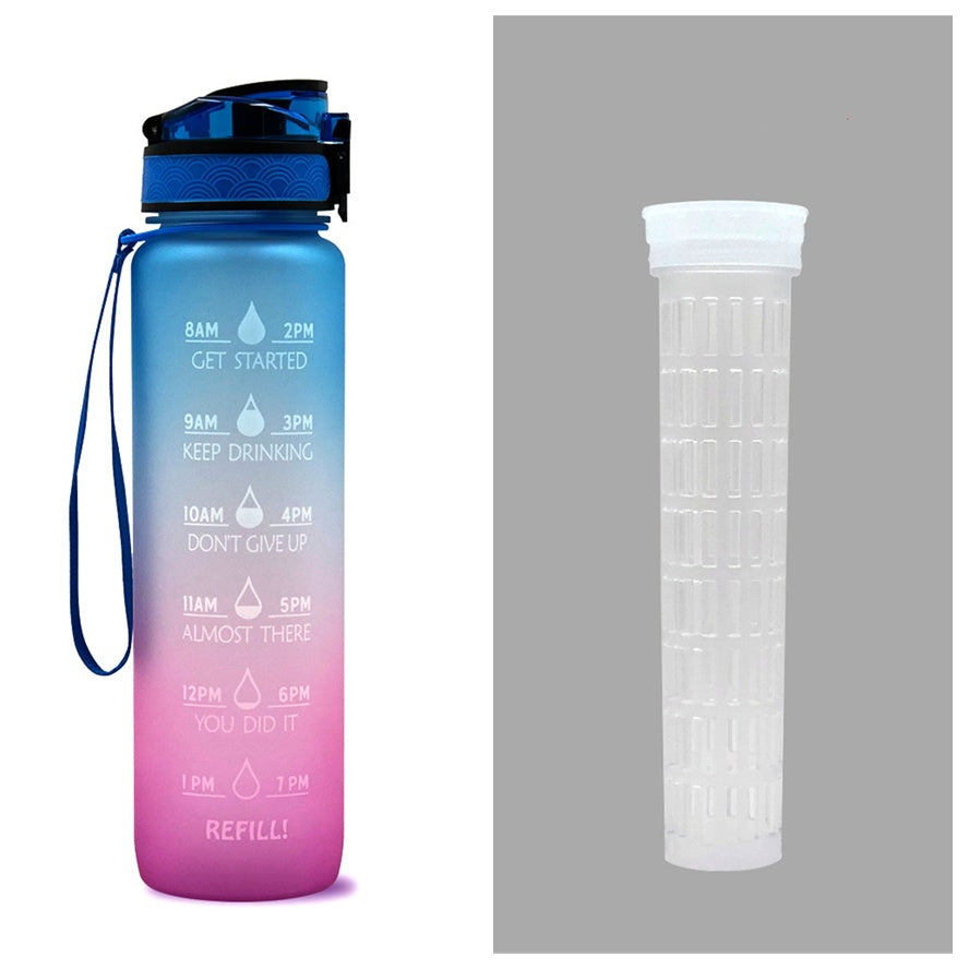 Sticlă de apă Tritan de 1 litru cu marcaj de timp