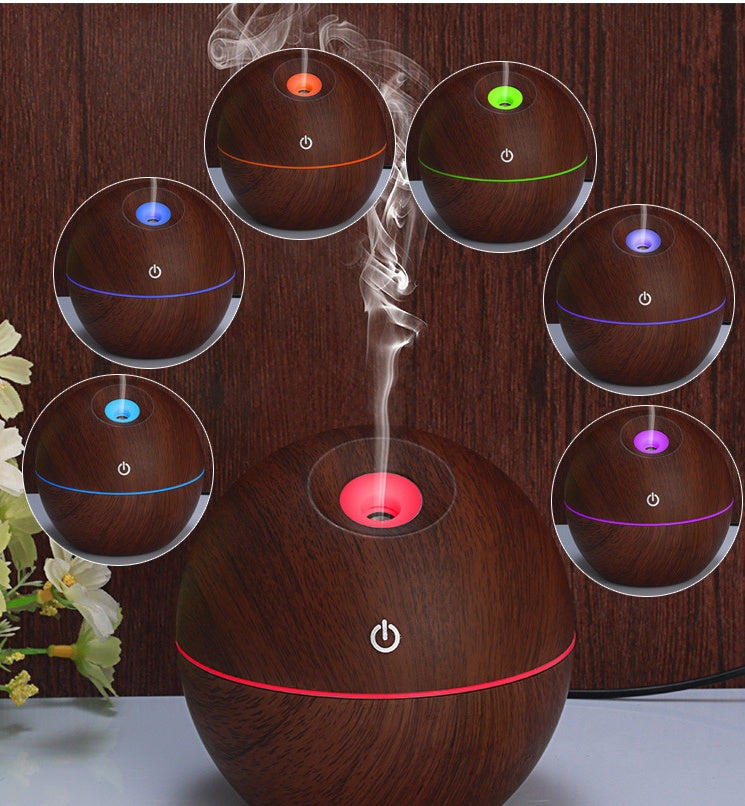Purificator de aer cu umidificator cu difuzor de abur rece cu ultrasunete, 7 lumini LED multicolore