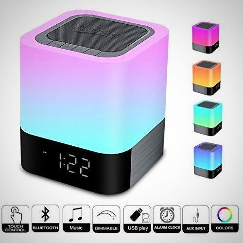 Difuzor Bluetooth cu lumina LED multicolora, afisare ora