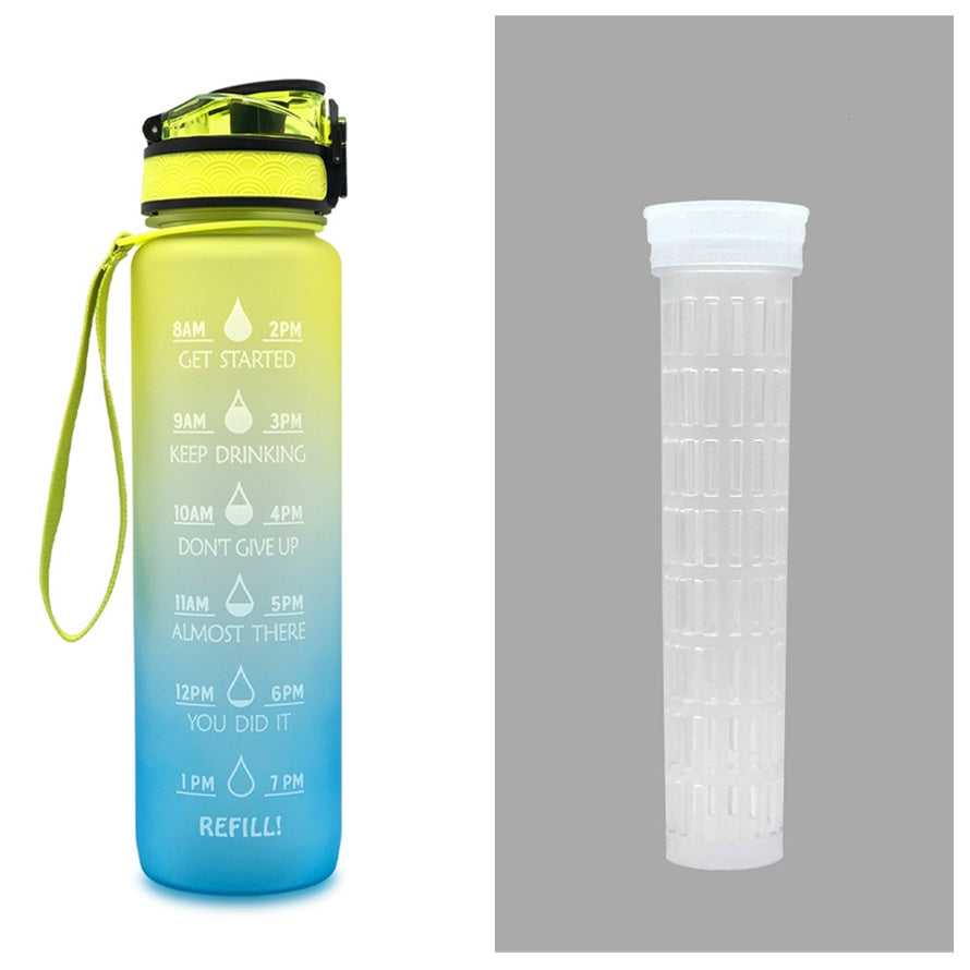 Sticlă de apă Tritan de 1 litru cu marcaj de timp