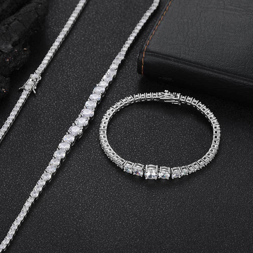 Colier/bratara model tenis din zircon