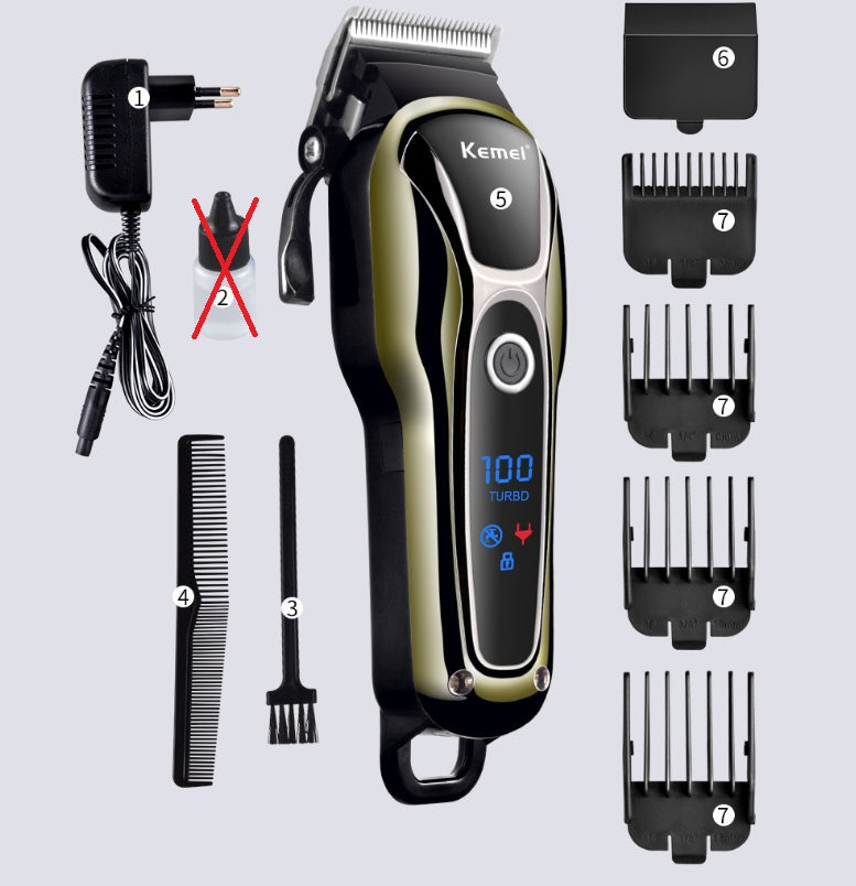 Razor electric profesional pentru păr și barbă, afișaj LCD