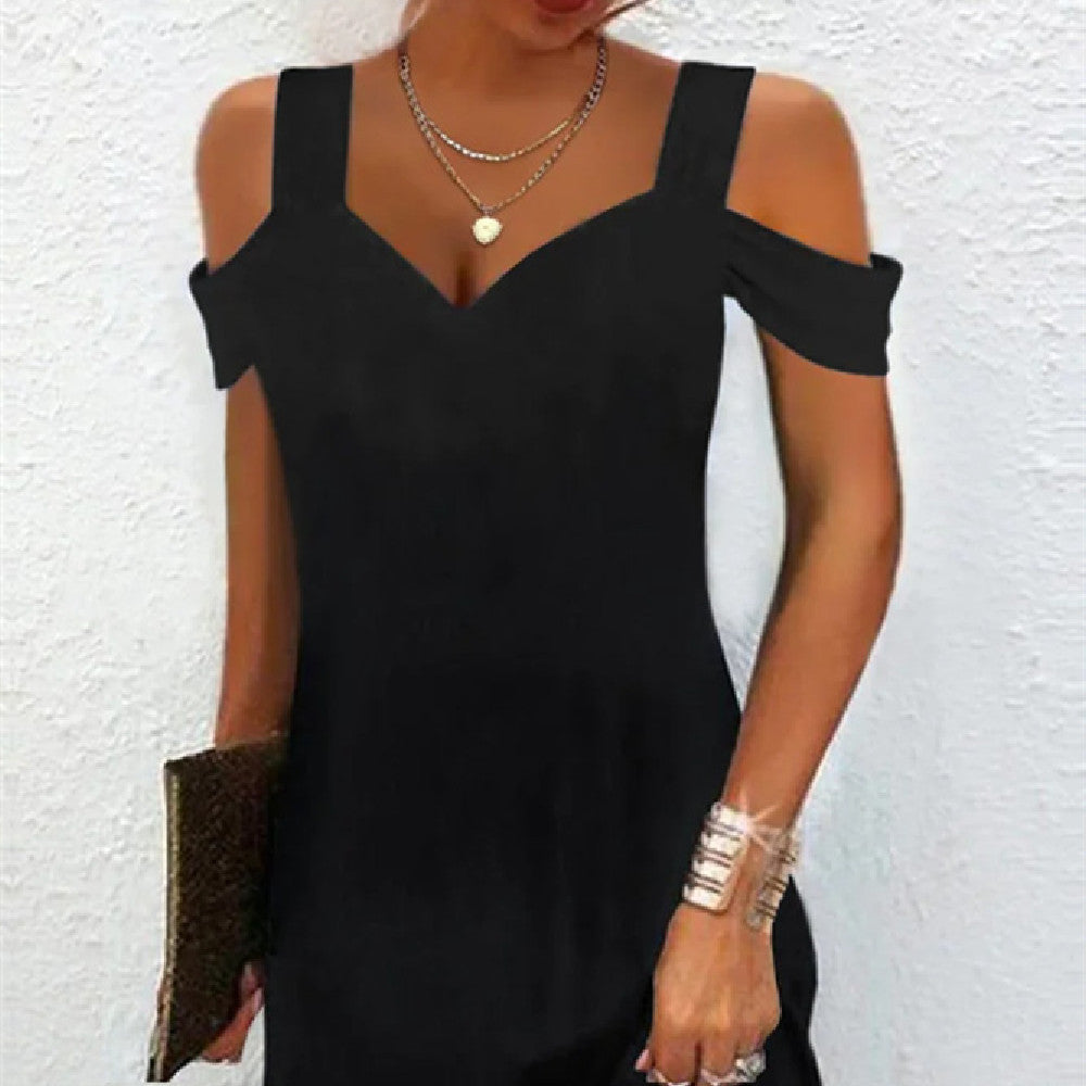 Rochie de damă cu decolteu în V cu imprimeu color block