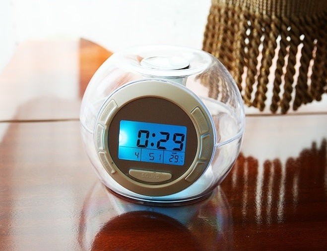 Ceas/ceas alarmă colorat cu sunete naturale, afișaj LCD multicolor cu măsurare a grade