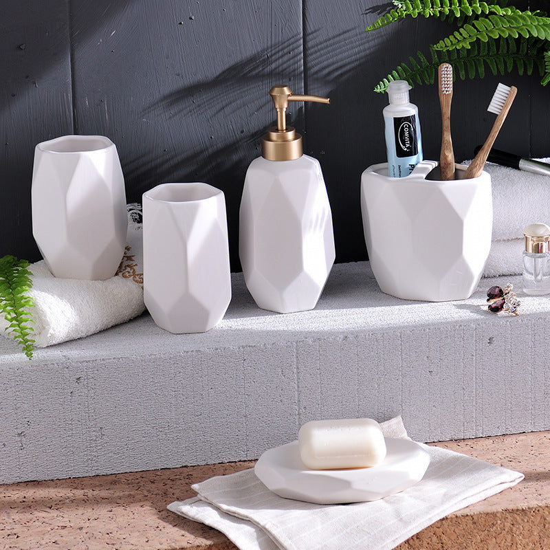 Ustensile de baie din ceramica, set de baie din 5 piese