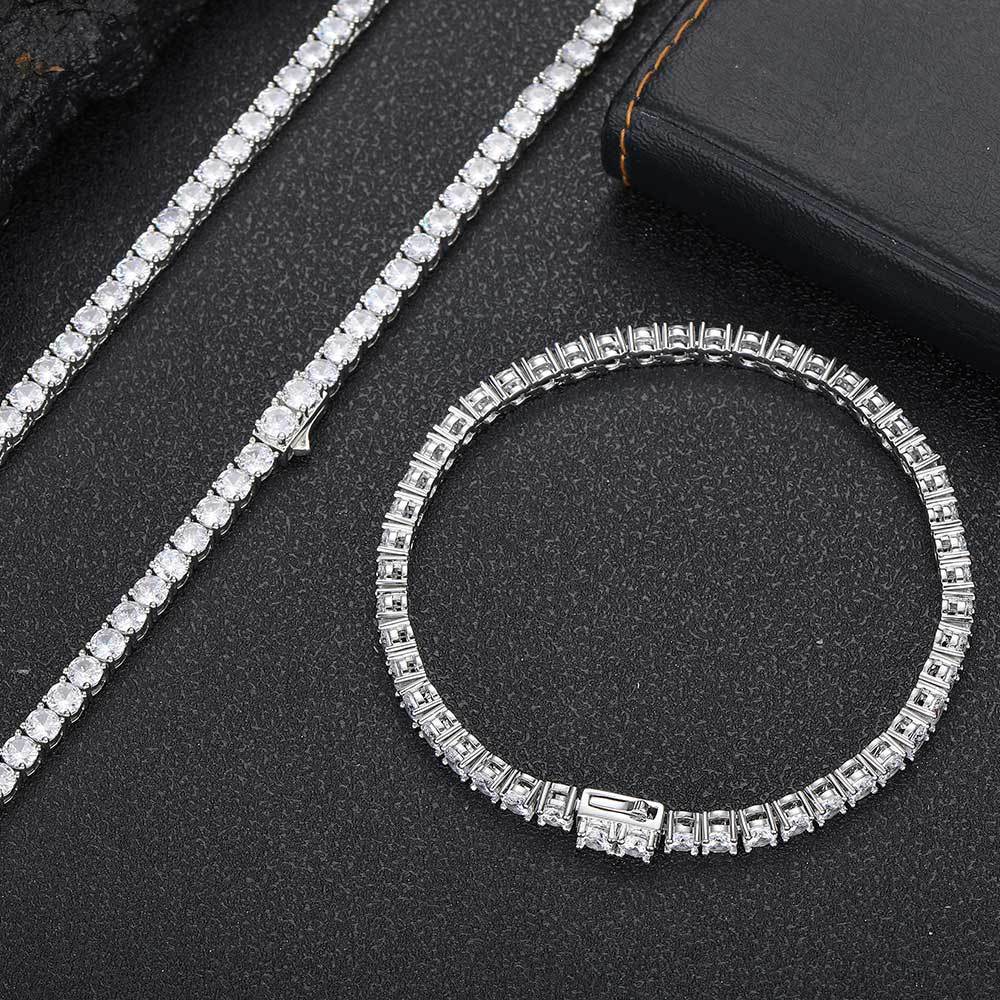 Colier/bratara model tenis din zircon