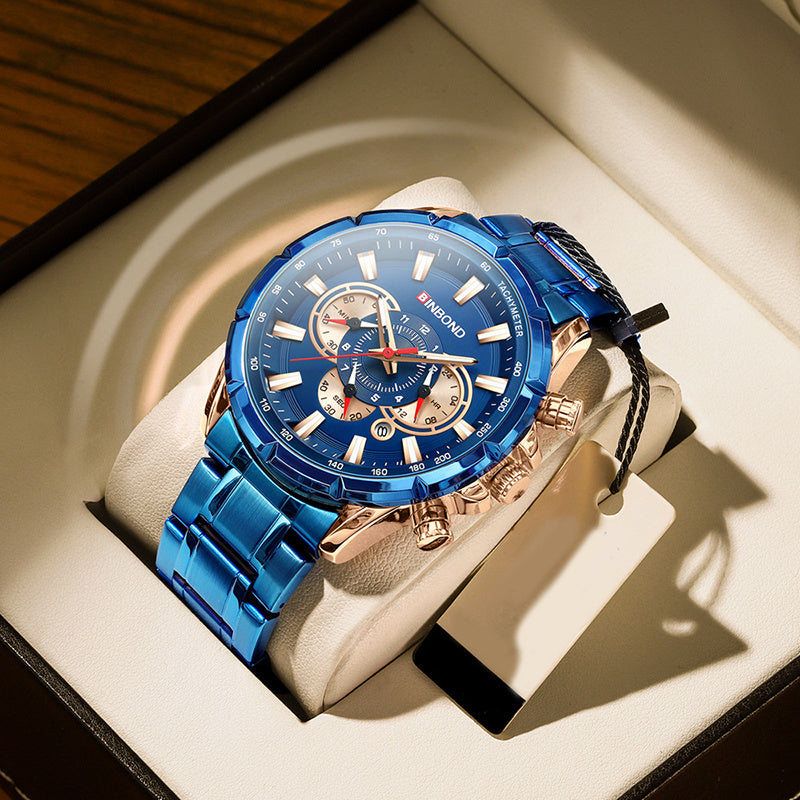 Waterproof watch with luminous display