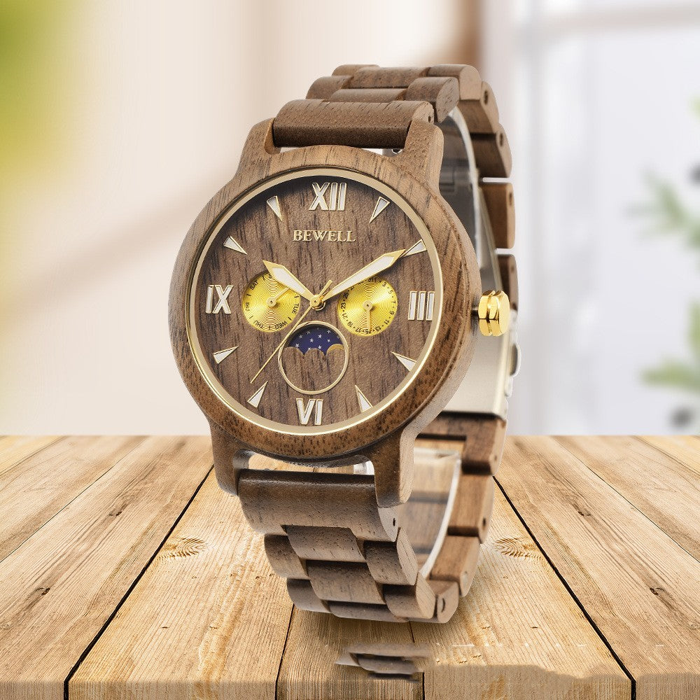 Ceas unisex din lemn cu quartz