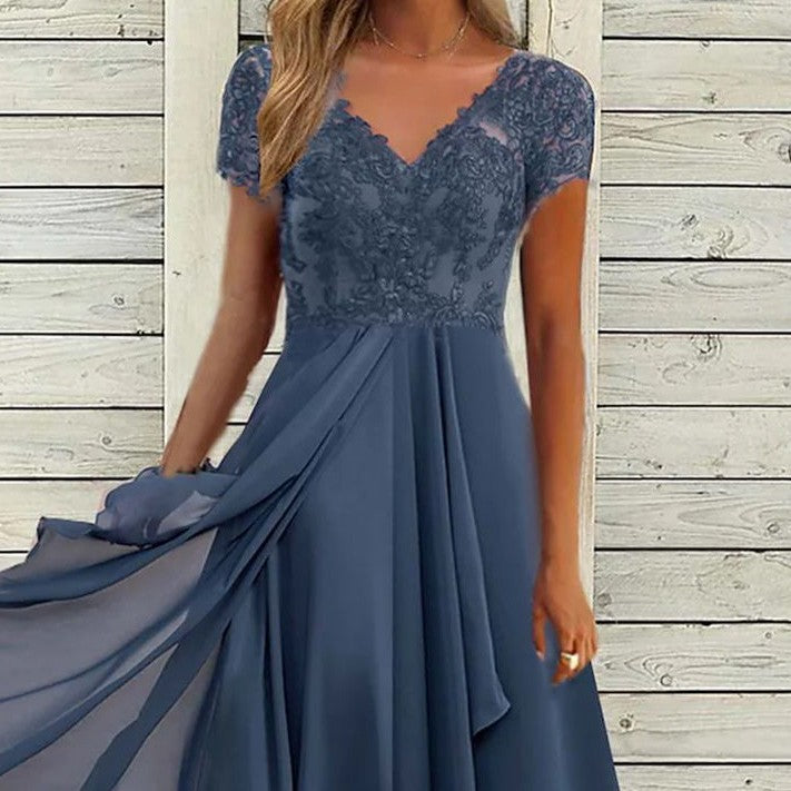 Rochie de damă din șifon de lungime medie