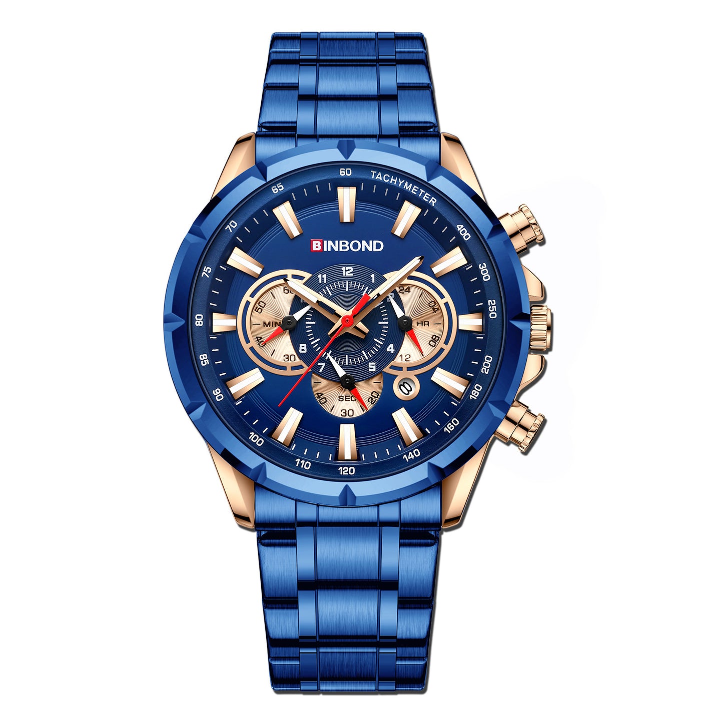 Waterproof watch with luminous display