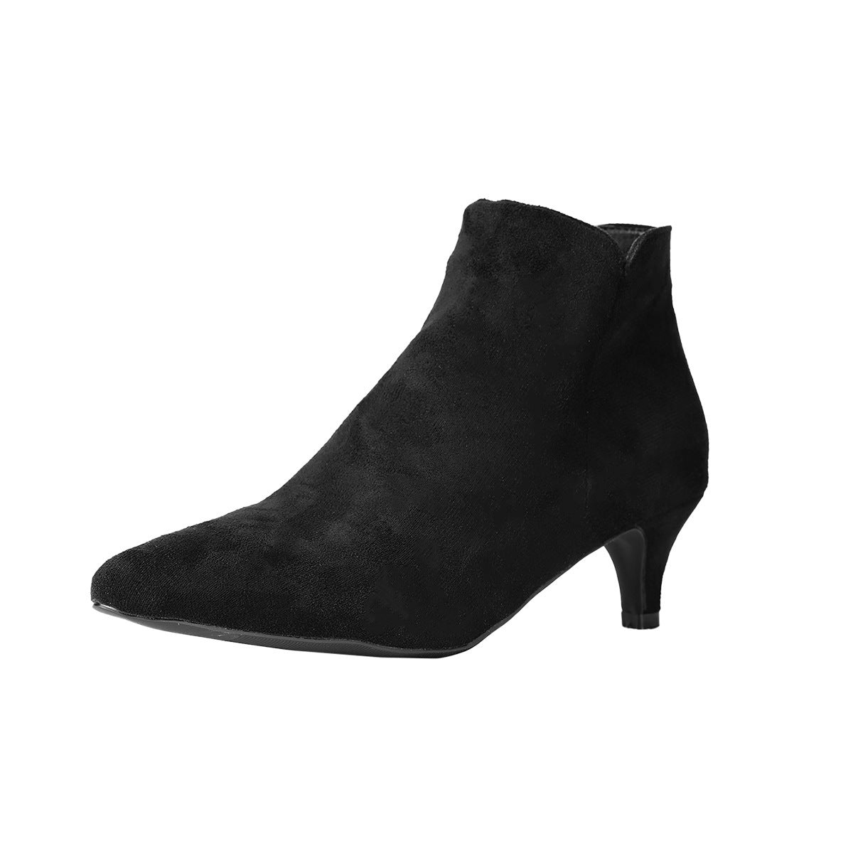 Botine din piele intoarsa cu toc stiletto