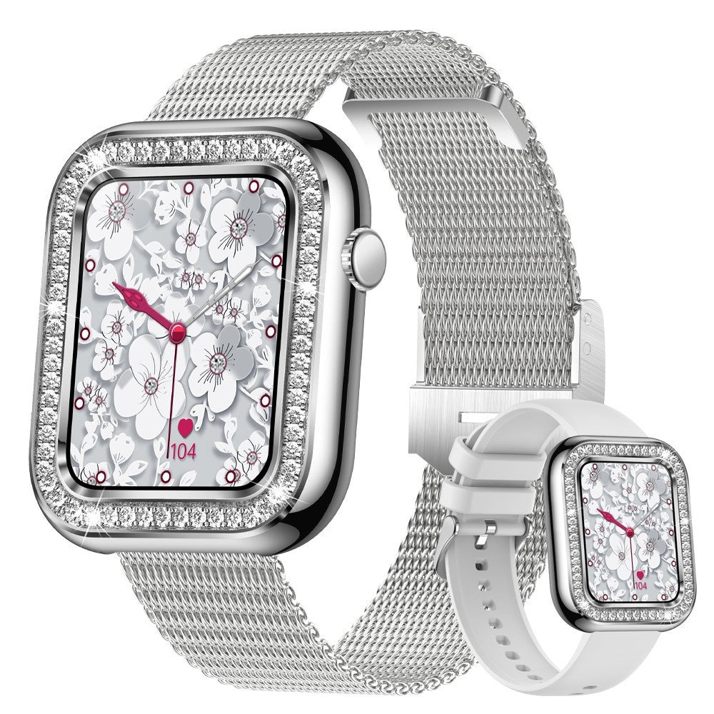 Ceas digital de dama cu cadran cu efect de diamant