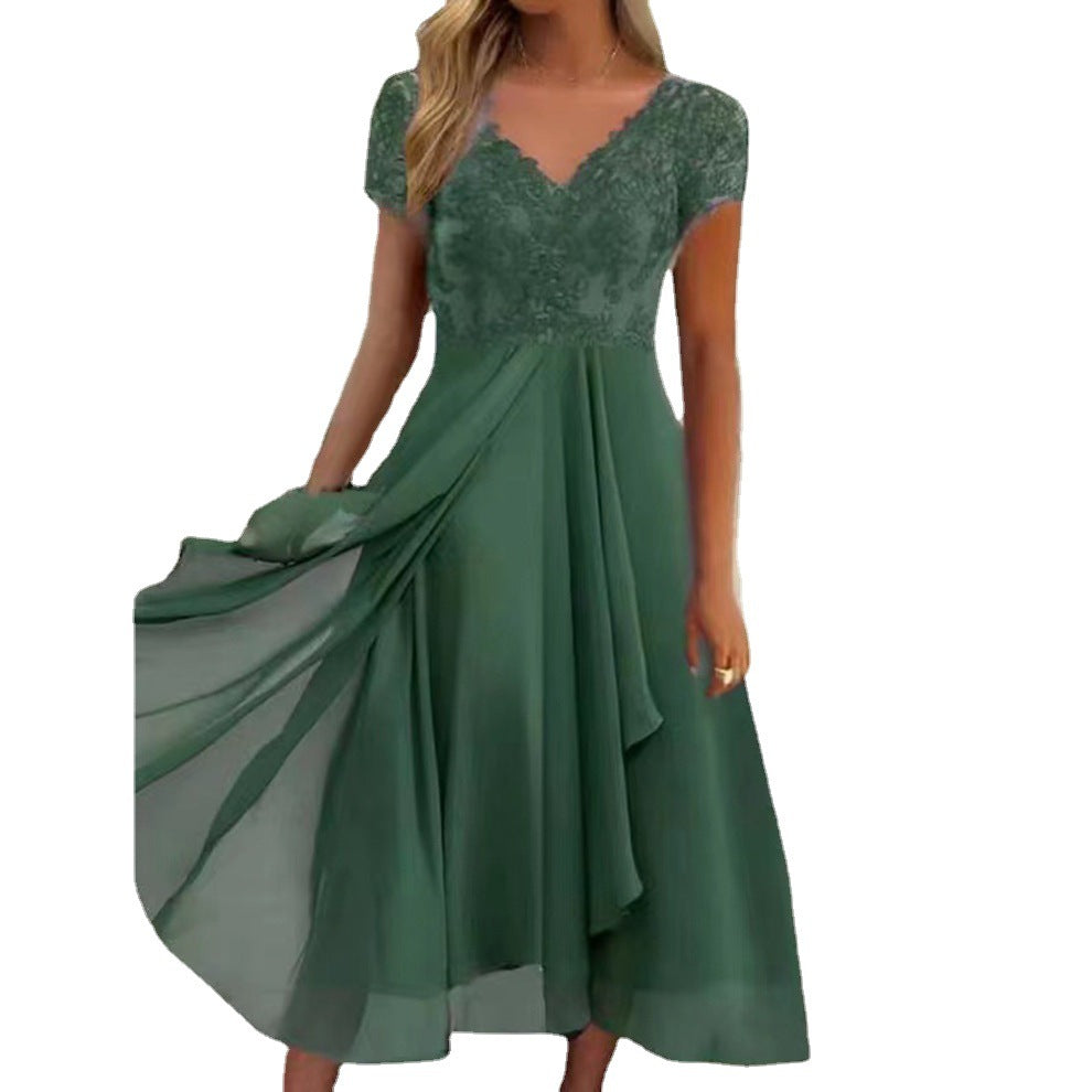 Rochie de damă din șifon de lungime medie