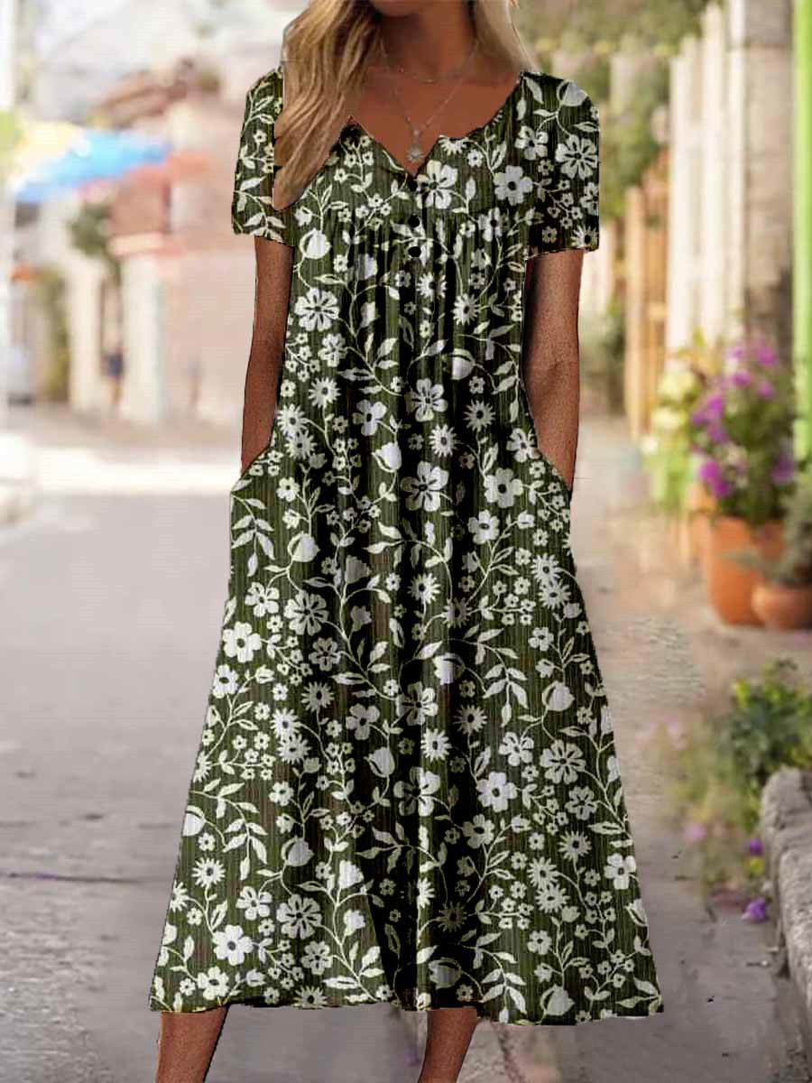 Rochie de dama cu decolteu rotund si maneci scurte