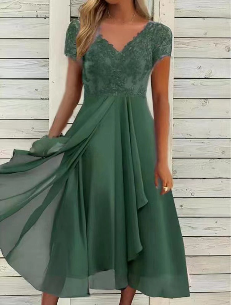 Rochie de damă din șifon de lungime medie