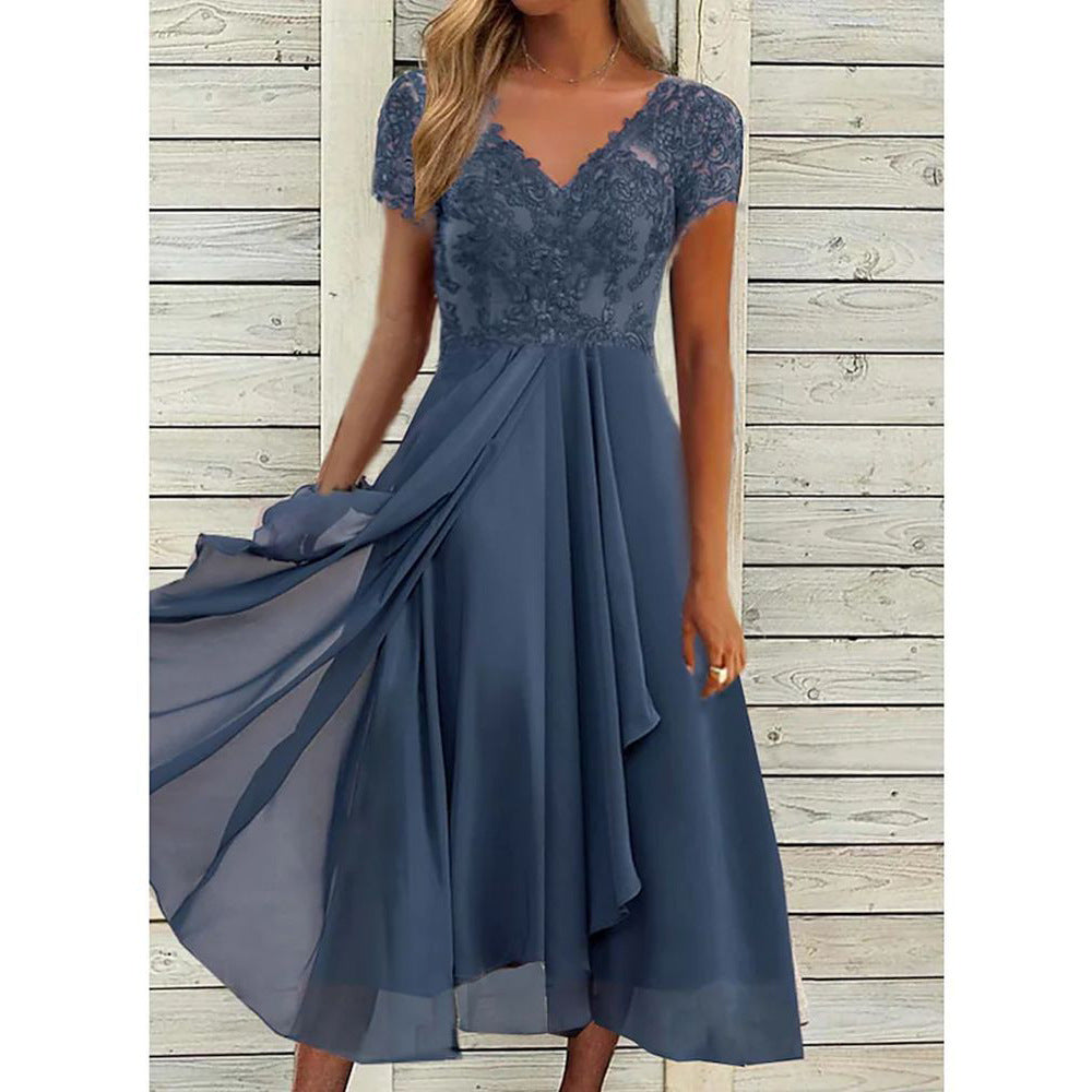 Rochie de damă din șifon de lungime medie