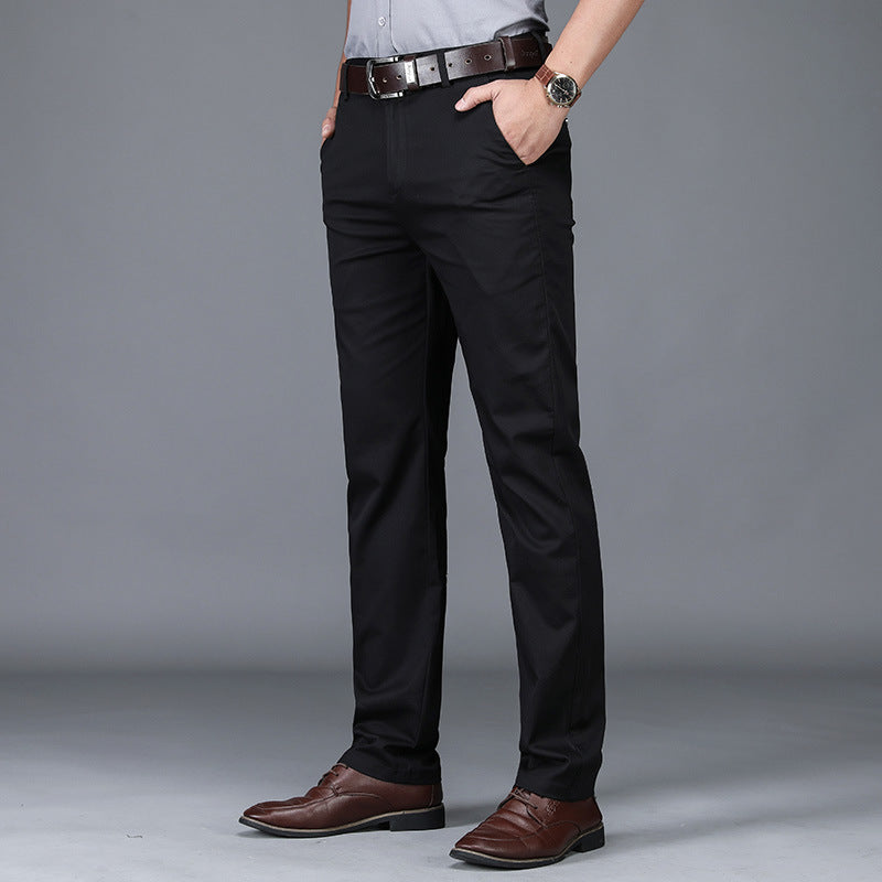 Pantaloni pentru bărbați casual/business stretch cu talie înaltă