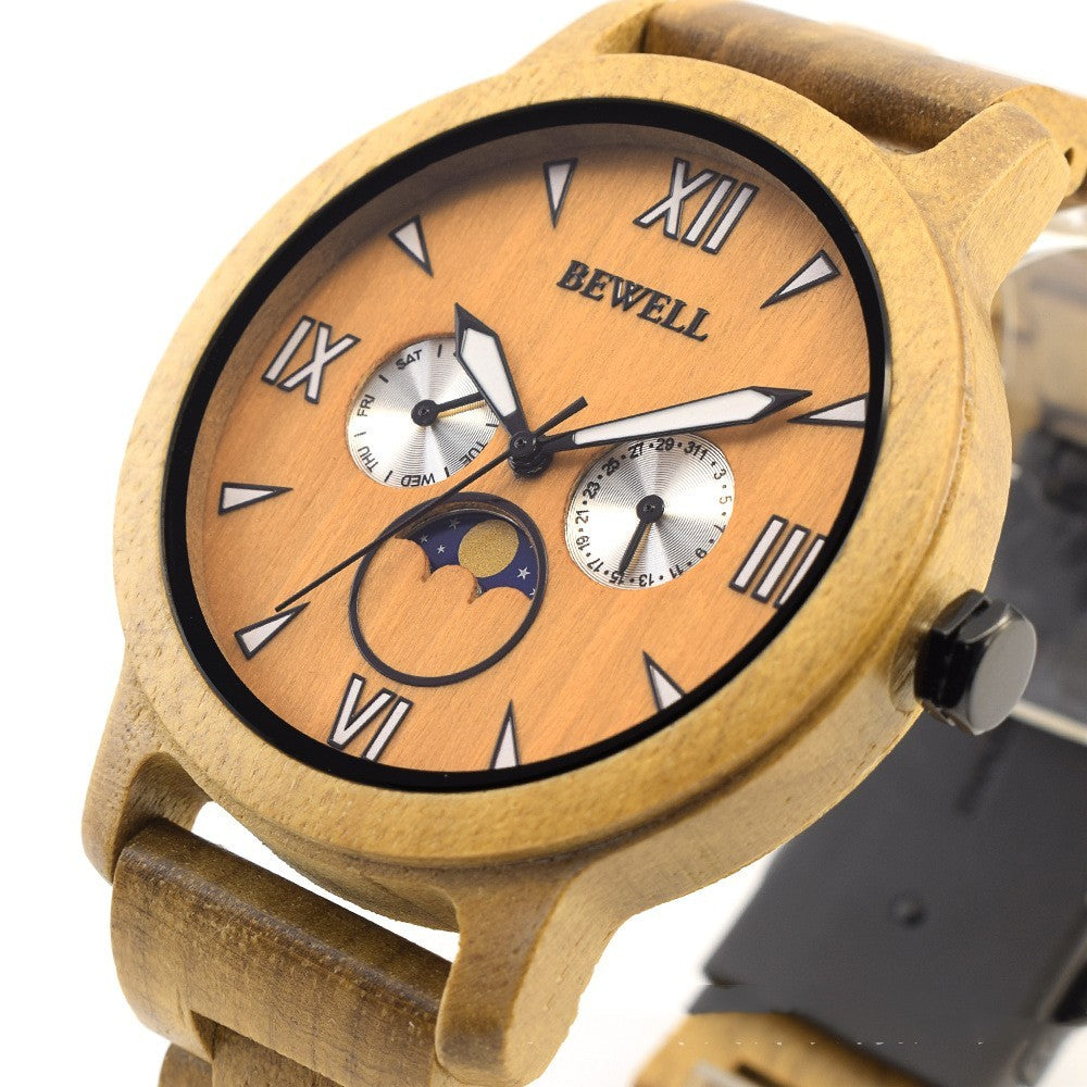 Ceas unisex din lemn cu quartz