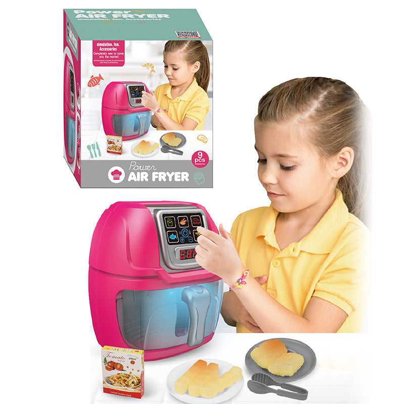 Jucărie simulator de friteuză cu aer, cu mâncare simulată