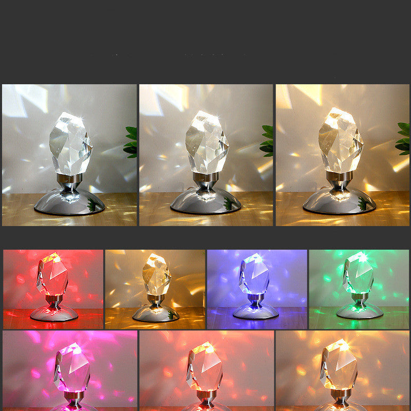 Lampa de masa multicolora, efect de cristal diamant