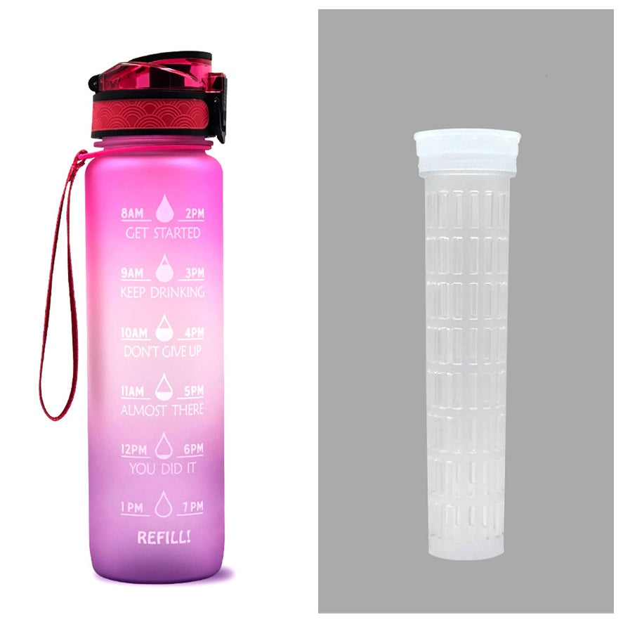 Sticlă de apă Tritan de 1 litru cu marcaj de timp
