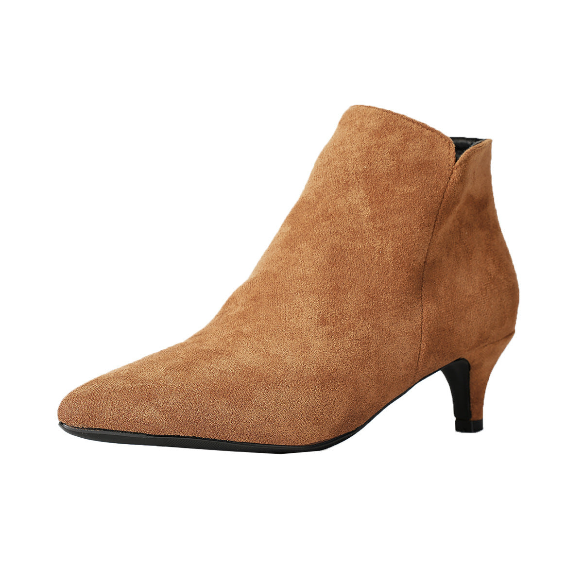 Botine din piele intoarsa cu toc stiletto
